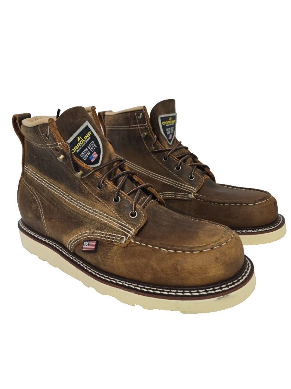 Carolina Men's 6" Wedge Sole Soft Toe (U.S.A.) CA7011 Work Boot Brown Size 11D
